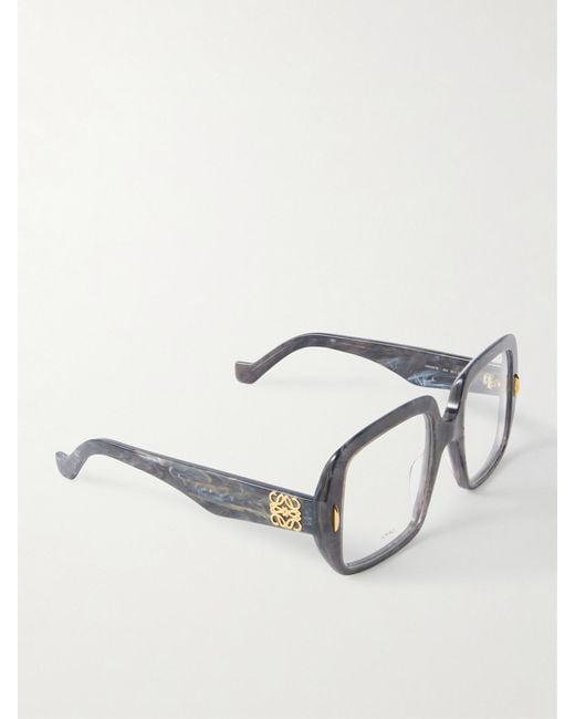 Loewe Black Anagram Square-Frame Acetate Optical Glasses