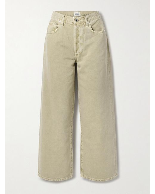 Citizens of Humanity Natural Pina Baggy Cropped Low-Rise Wide-Leg Jeans