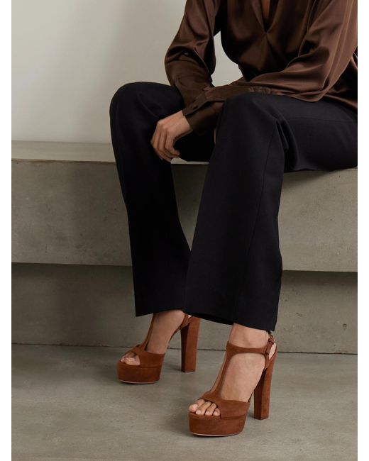 Tom Ford Brown Suede Platform Sandals