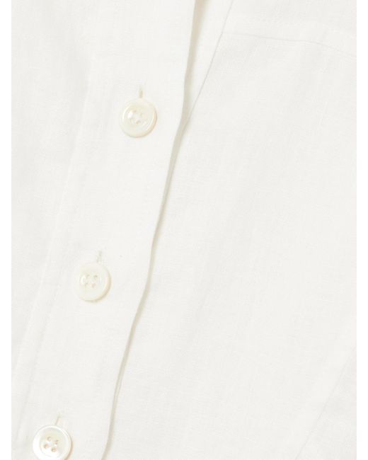 Mini-Robe-Chemise En Lin À Fronces FRAME en coloris White