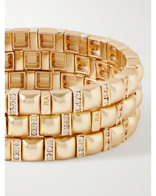 Roxanne Assoulin Metallic Set Of Three-Tone Crystal Bracelets
