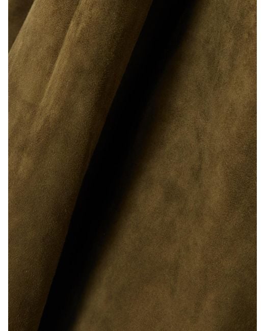 Nour Hammour Green Olan Suede Wide-Leg Pants