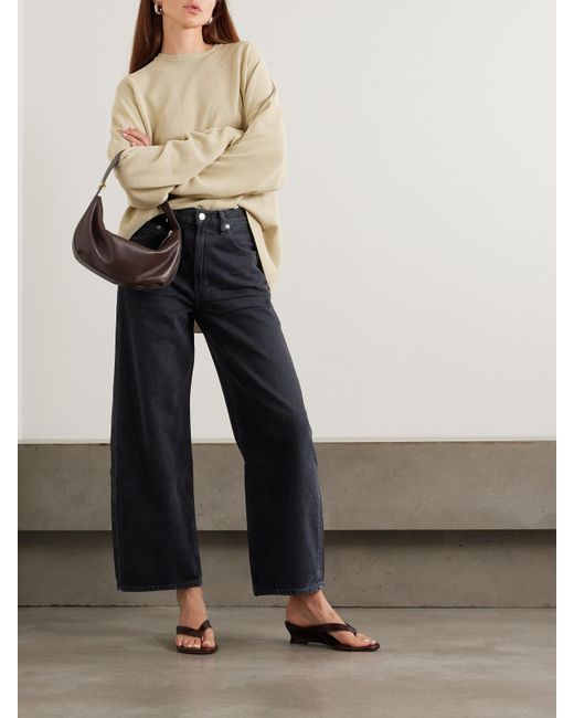 Agolde Blue Low Curve Crop High-Rise Wide-Leg Jeans