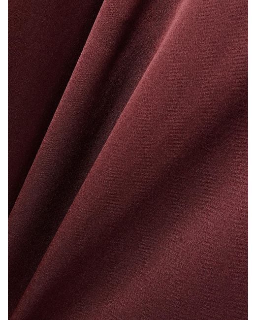 Roksanda Red Hiba Cape-Effect Asymmetric Draped Silk-Satin Dress