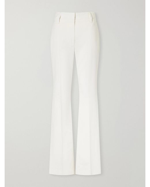 Gabriela Hearst White Ianthe Cotton-Corduroy Flared Pants