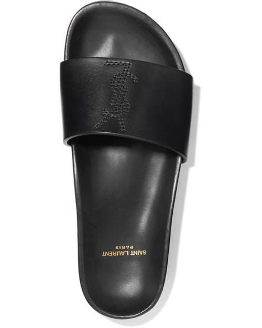 Saint Laurent Jimmy Leather Slides in 