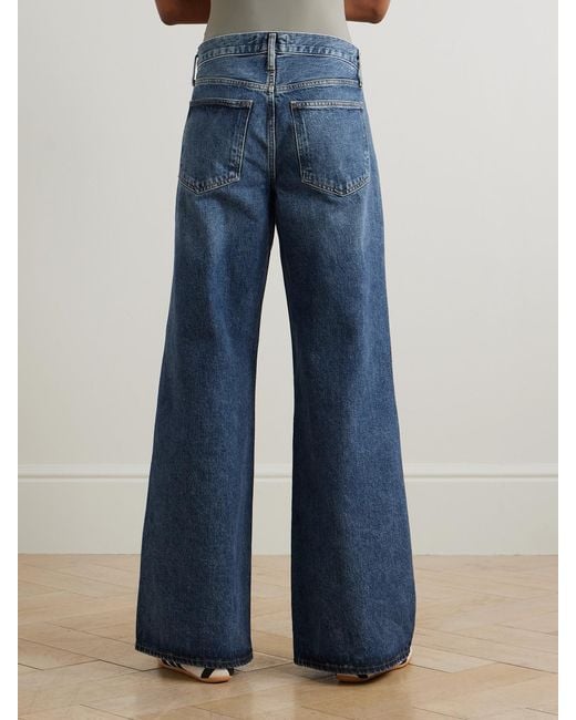 Clara Baggy Low-Rise Wide-Leg Organic Jeans Agolde en coloris Blue