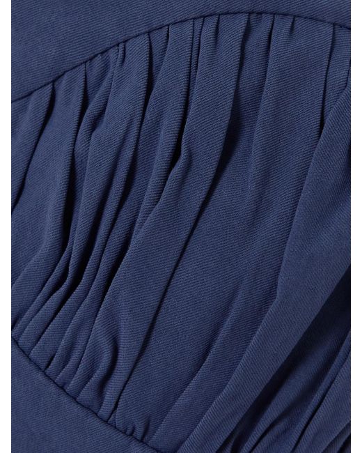 Haut Bustier À Basque En Serge De Lin Mélangé À Fronces Ruby TOVE en coloris Blue