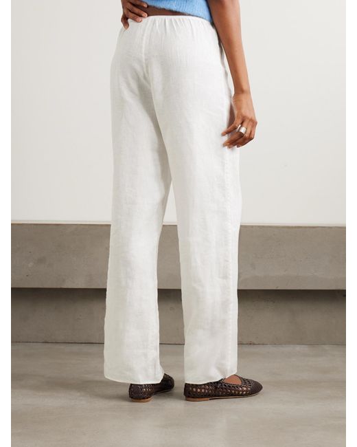Doen White Lavon Linen Pants