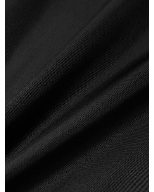 Loulou de Saison Black Nada Silk-Twill Midi Dress