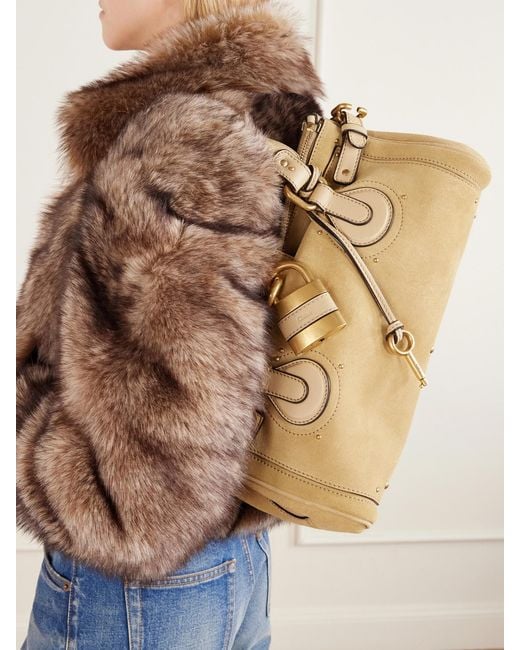 Chloé Natural Paddington Suede Shoulder Bag