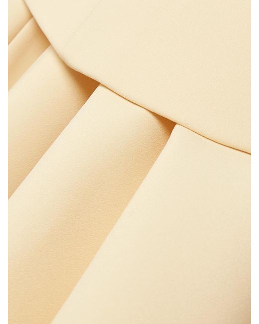 Solace London Natural Ada Strapless Layered Gathered Crepe Midi Dress