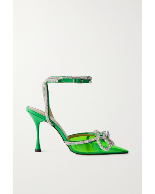 double crystal bow pointed toe pump mach & mach