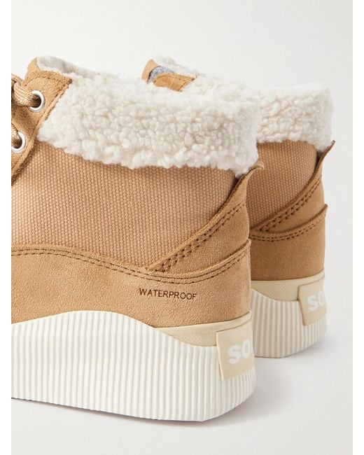 Sorel Natural Out 'N About Iv Schnürschuhe Aus Veloursleder Und Canvas Mit Besätzen Aus Filz Und Shearling-Imitat