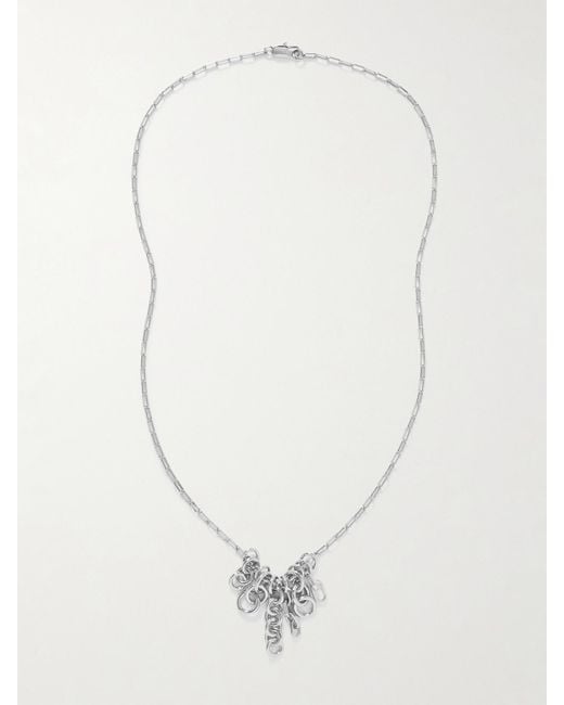 Laura Lombardi White Sabbia Platinum-Plated Necklace