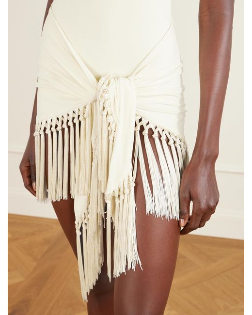 Maillot De Bain Dos Nu Et Paréo À Franges Tropicana Taller Marmo en coloris Natural