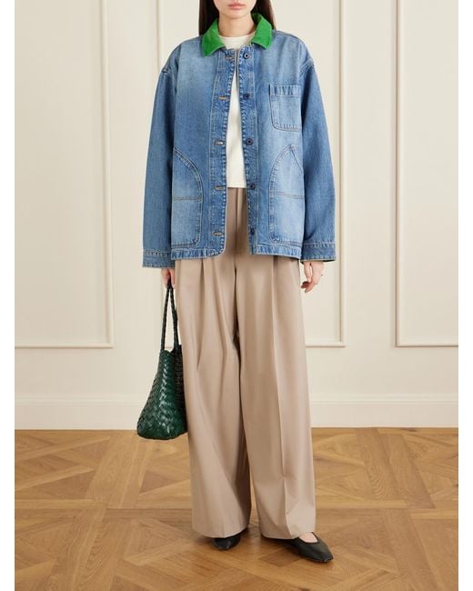 Doen Blue Pascual Corduroy-Trimmed Denim Jacket