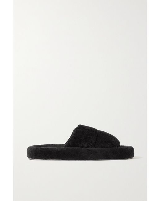 Skin Quilted Terry Slides in Black Lyst Canada