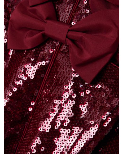 Rebecca Vallance Red Zelda Midikleid Aus Satin Mit Pailletten Und Schleifen