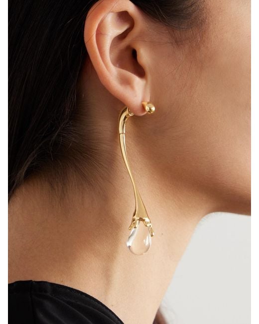 Bottega Veneta White Tone Quartz Earrings