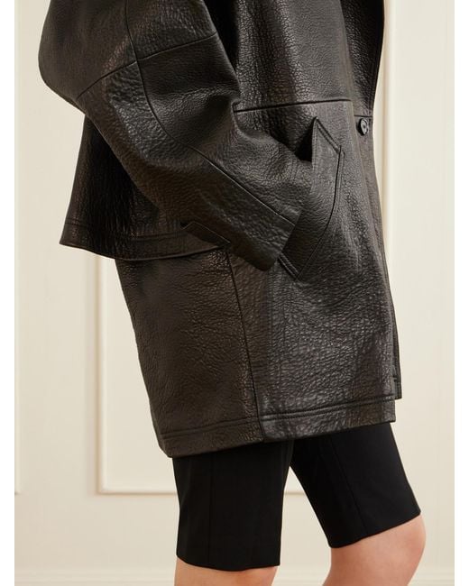 Magda Butrym Black Textured-Leather Jacket