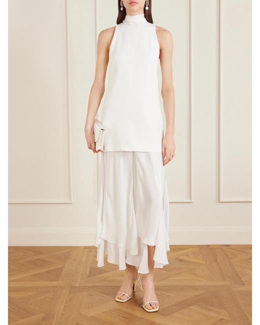 white tiered midi dress La Ligne Ina Puff Sleeve Tiered Midi Dress White Cotton Size Extra Sma   Celebrity Owned