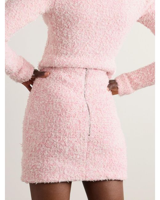 Balenciaga Pink cotton blend tweed mini skirt