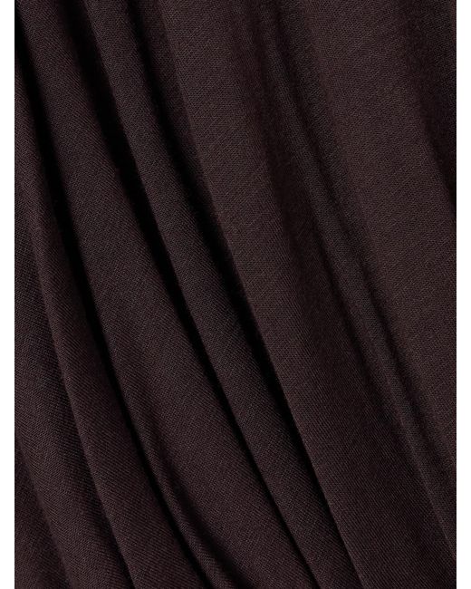 Sergio Hudson Black Stretch-Bamboo Viscose Jersey And Tulle Bodysuit