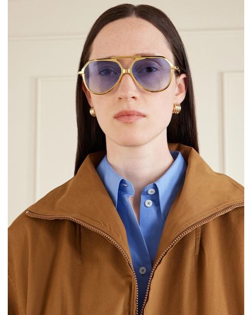 Jacques Marie Mage Blue Lou Lou De La Falaise Louise Aviator-Style Titanium Sunglasses