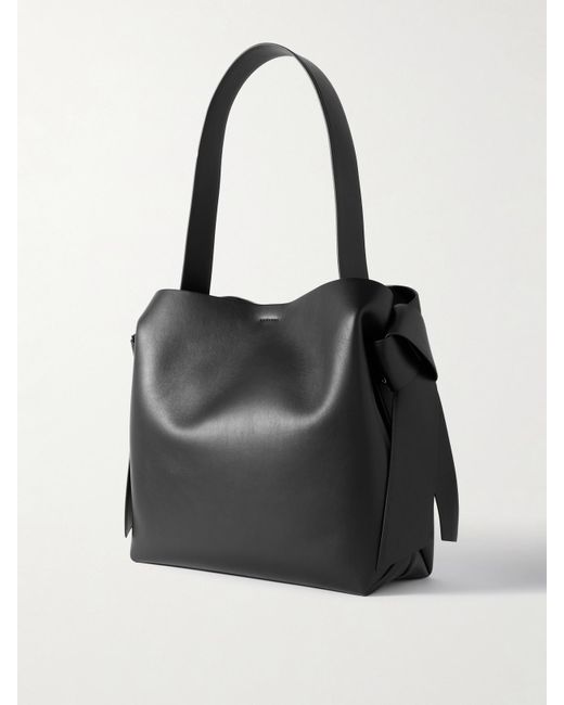 Acne Black Musubi Midi Knotted Leather Shoulder Bag