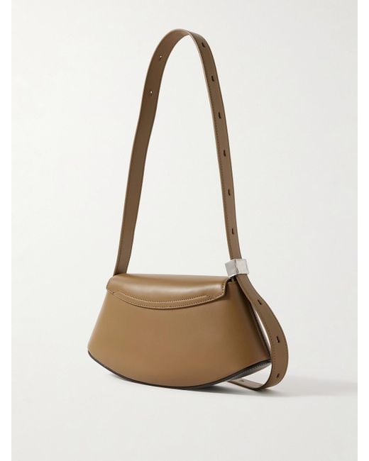 Jil Sander Natural Kleine Schultertasche Aus Leder