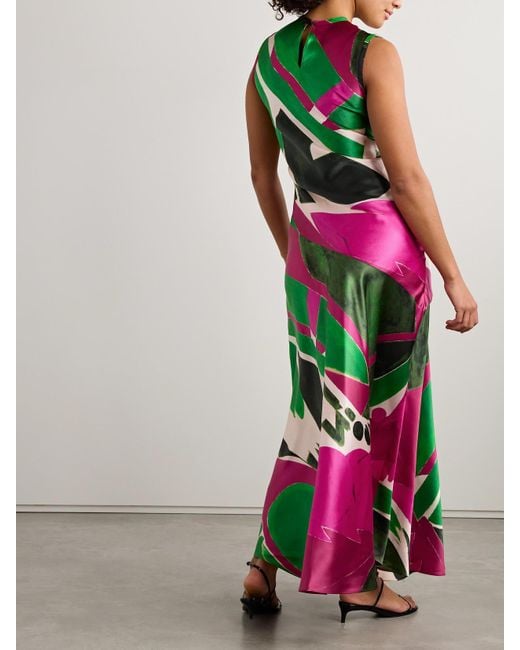 Ulla Johnson White Lee Krasner Gaea Maxikleid Aus Bedruckter Seiden-Charmeuse