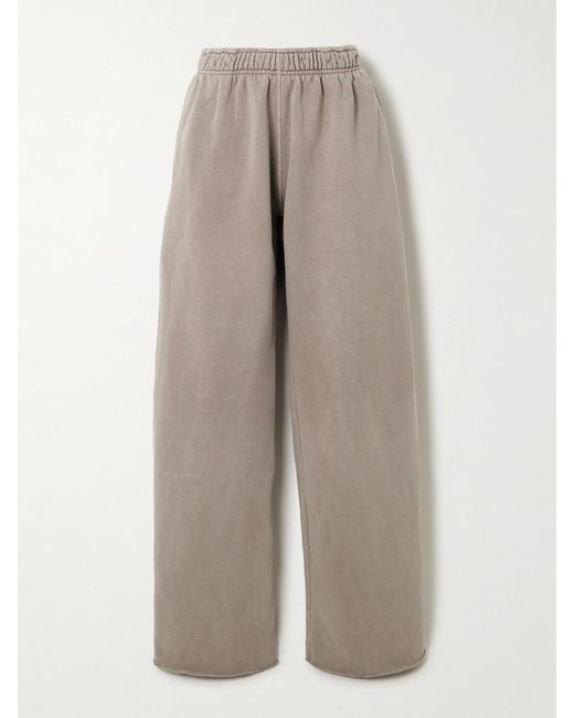 SLVRLAKE Denim Gray Cotton-Jersey Wide-Leg Track Pants