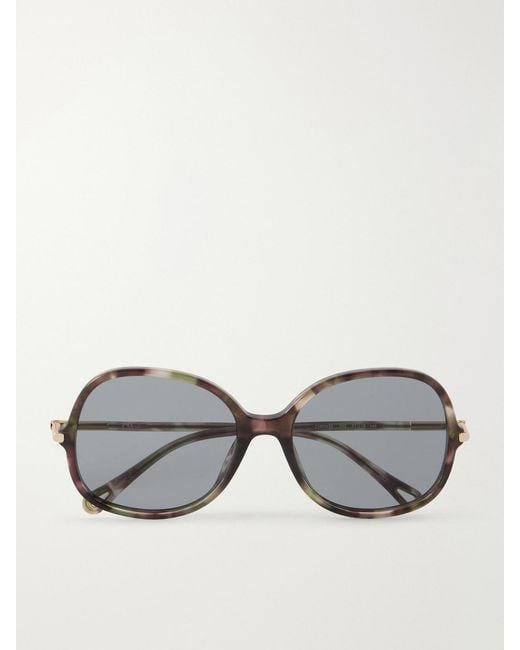 Chloé Gray Rounded-Frame Acetate Sunglasses