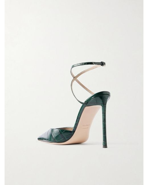 Tom Ford Metallic 105 Croc-Effect Leather Pumps