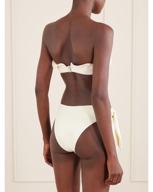 Magda Butrym Natural Appliquéd Stretch-Jersey Bikini Top