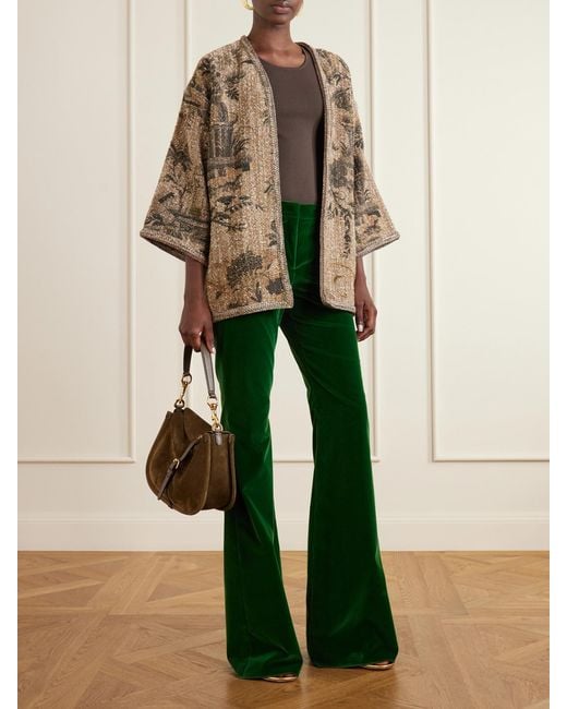 Etro Brown Kesa Embroidered Bouclé Jacket