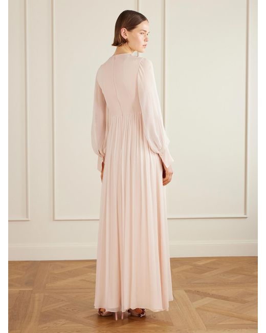 Erdem Pink Crystal-Embellished Crêpon Gown