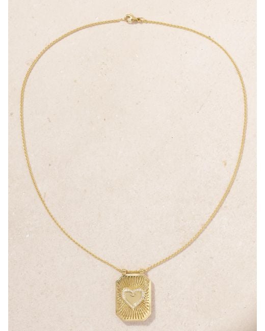 Marie Lichtenberg Natural Heart Scapular 18-Karat Diamond Necklace