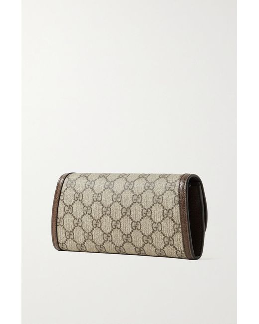 Gucci, Blondie Textured Leather-trimmed Printed Coated-canvas Shoulder Bag, Neutrals, One size