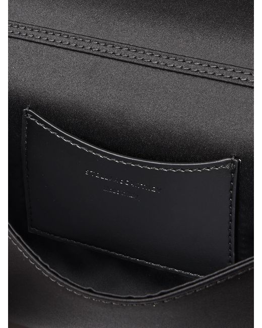 Stella McCartney Black Falabella Clutch Aus Satin Mit Verzierung