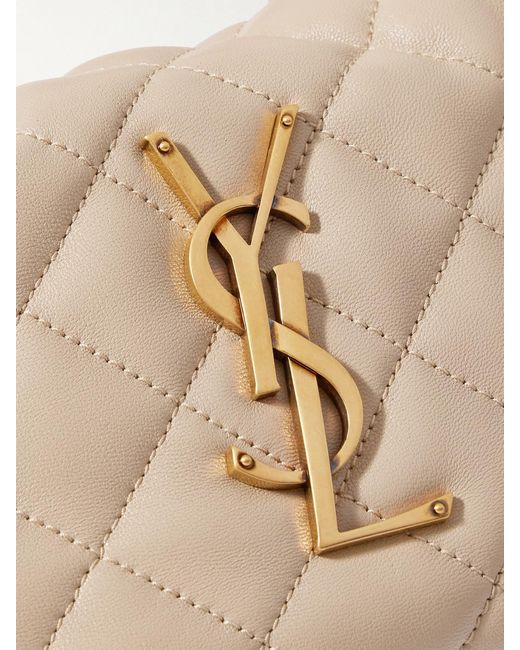 Saint Laurent Natural Icarino Matelassé Leather Tote