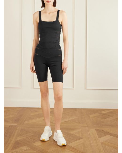 Eres Black Morgan Mesh-Paneled Stretch-Jersey Tank