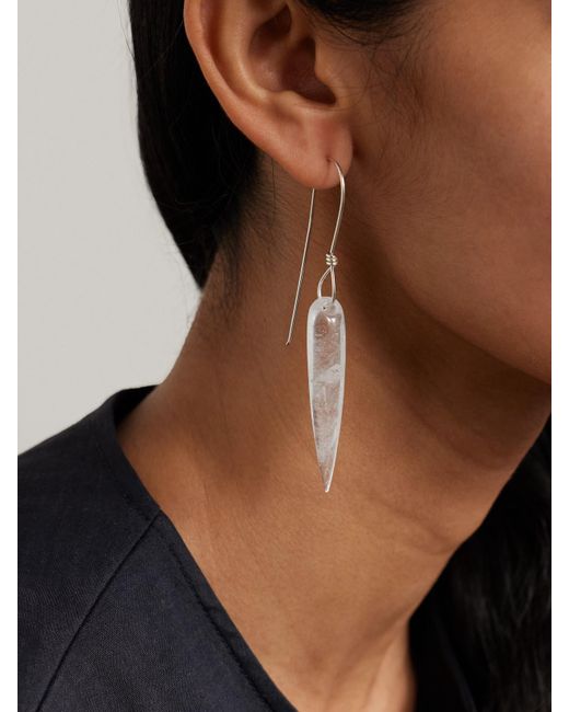 Sophie Buhai White Spear Silberfarbene Ohrringe Mit Bergkristallen