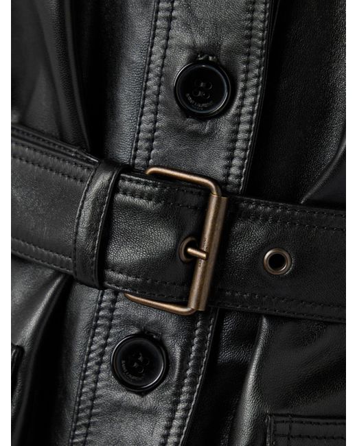 Saint Laurent Black Belted Leather Jacket