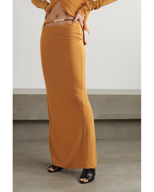 Buckled Cutout Jersey Maxi Skirt Christopher Esber en coloris Orange