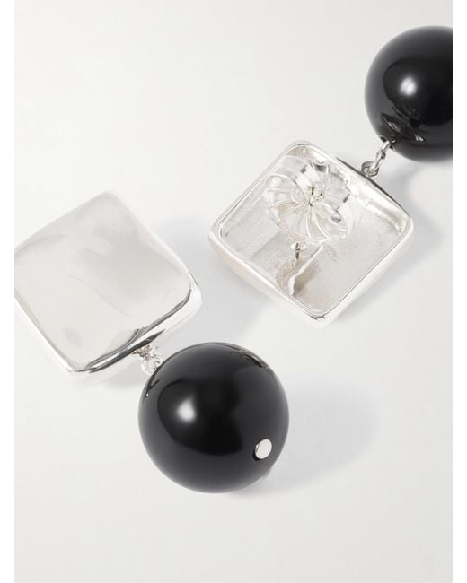 Agmes Natural Luca Recycled Sterling Onyx Earrings