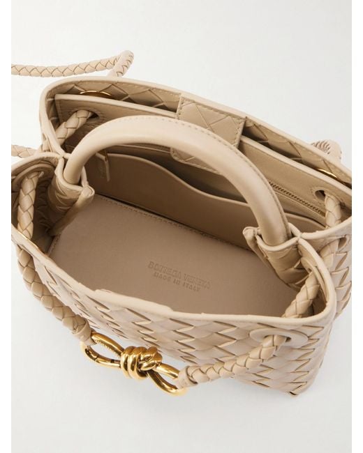 Bottega Veneta Natural Mini Andiamo Intrecciato Leather Tote