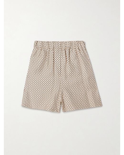 Loro Piana Natural Angelo Printed Silk-Twill Shorts