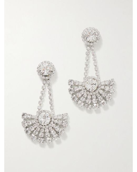 Jennifer Behr White Velma Rhodinierte Ohrringe Mit Kristallen